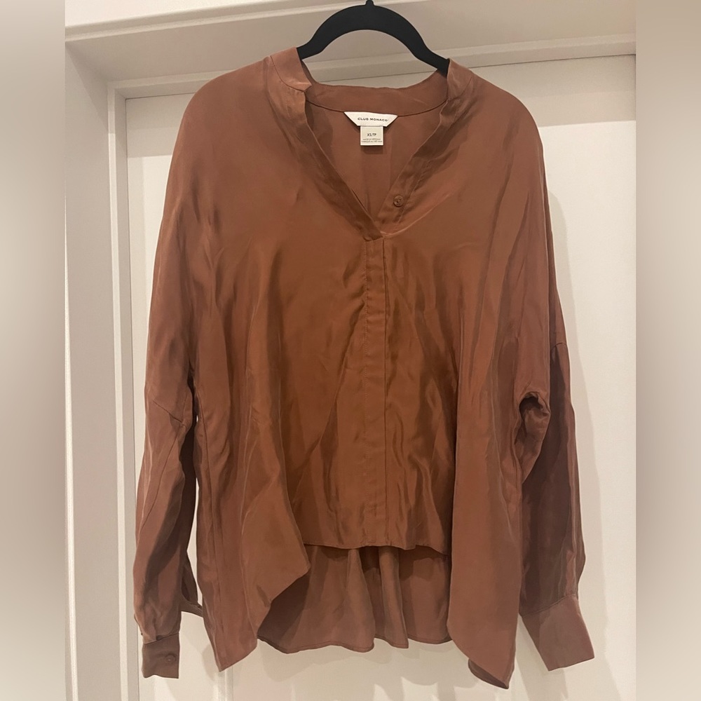 Club Monaco Drop Shoulder Long Sleeve Blouse Size XS